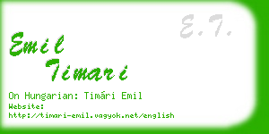 emil timari business card